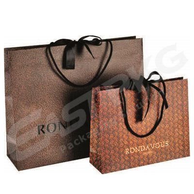 Brown Gift Bags with Ribbon