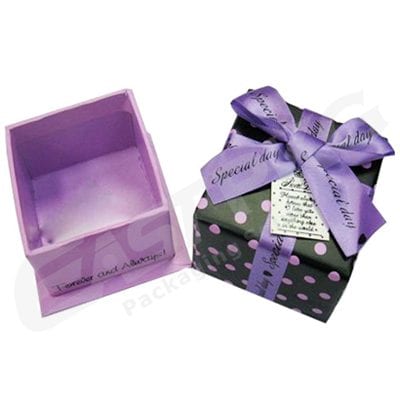 Jewelry Packaging with Purple Ribbon