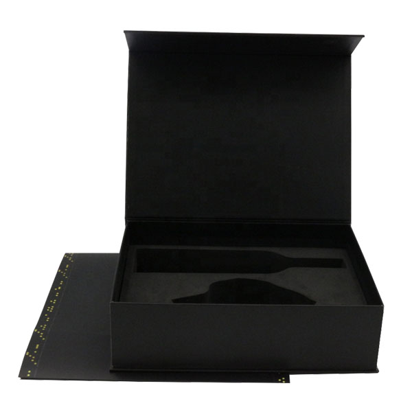 Magnetic Luxury Black Cardboard Wine Box | EastPKG