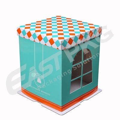 House Style Cake Packaging with clear window