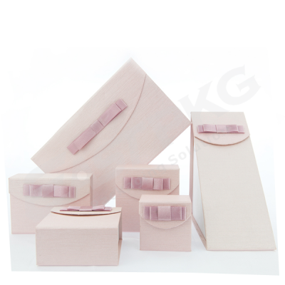 Customized Pink Jewelry Paper Box with Bow