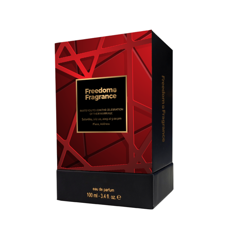 Red Packaging with Hotstamping Logo