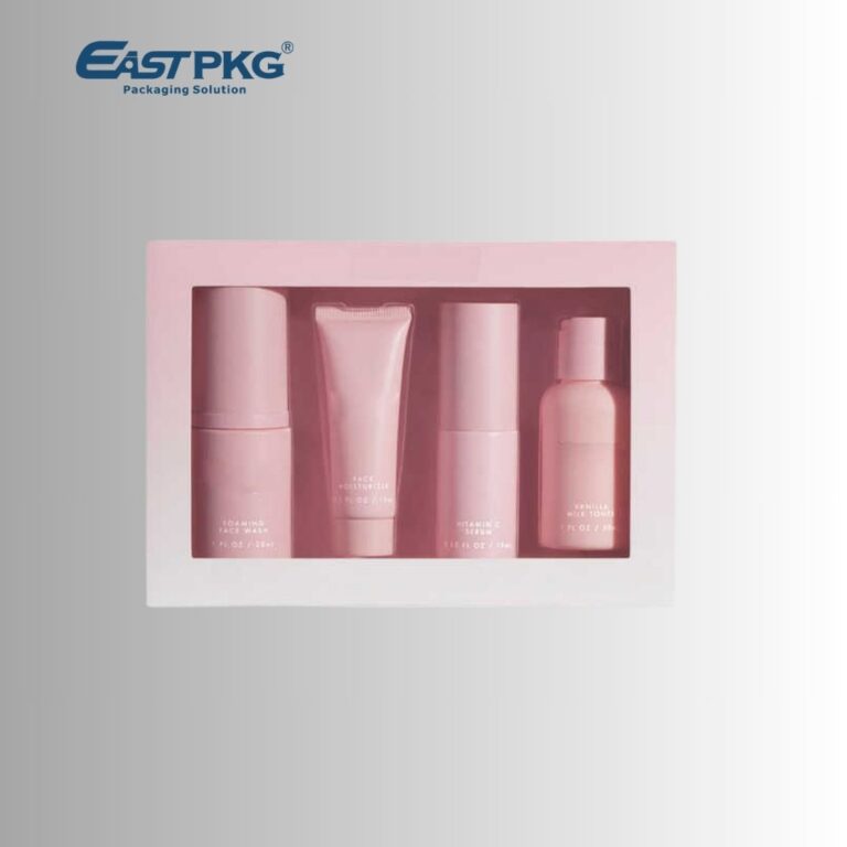 cosmetic packaging box with PET window