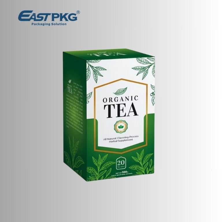 Biodegradable paper tea box for organic tea