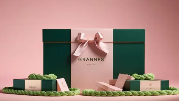Luxury Valentine Gift Box packaging illustration