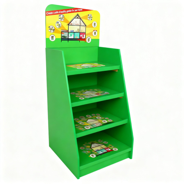 3 Tray Cardboard Floor Display packaging illustration