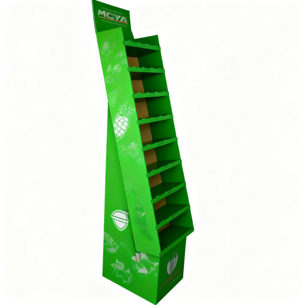 Blue Nine-Shelf Display packaging illustration