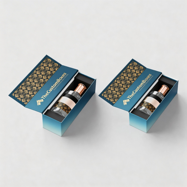 Low MOQ perfume box packaging illustration