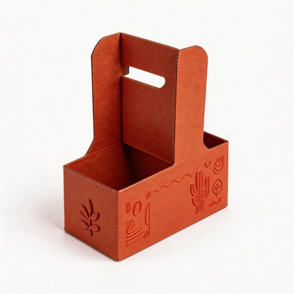 2 Cup Coffee Carrier with Handle packaging illustration