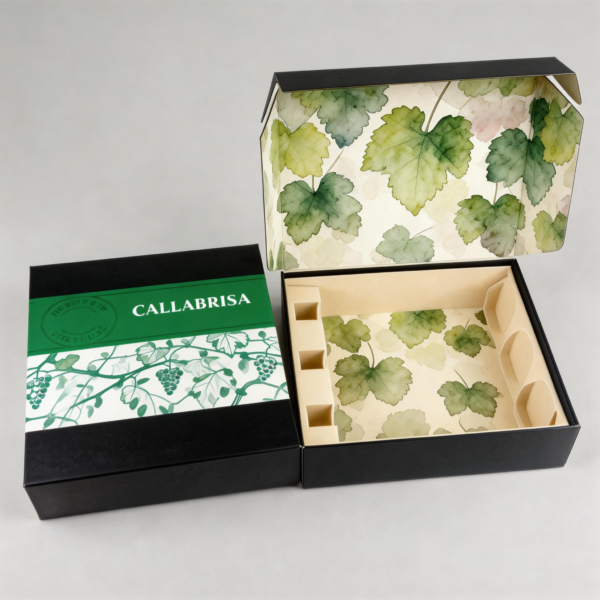 3 Wine Box with Insert packaging illustration
