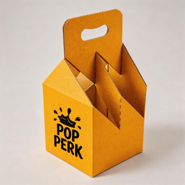 4-Pack Beverage Carrier Box packaging illustration