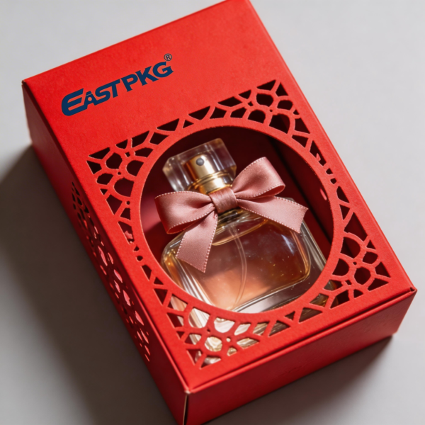 Perfume Box with Laser Cutting Window packaging illustration