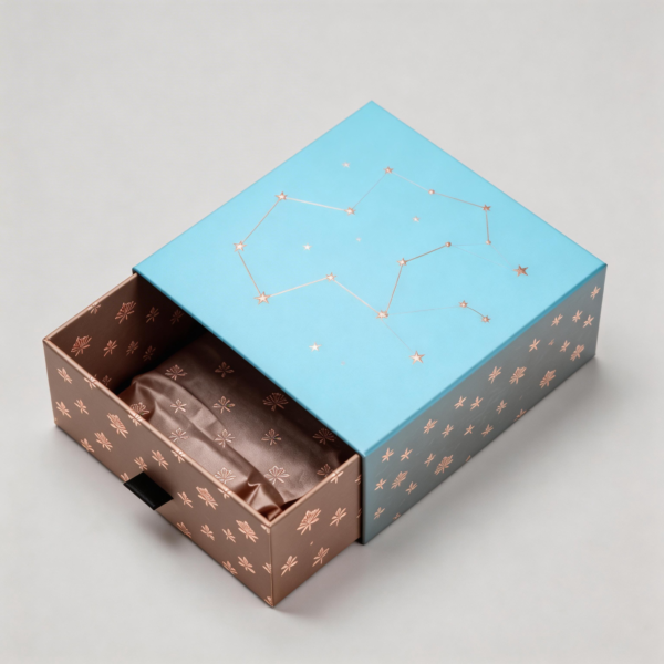 Two-Drawer Rum Box packaging illustration