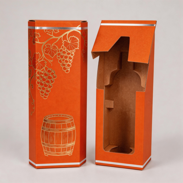 Wine Bottle Packaging with Cardboard Insert packaging illustration