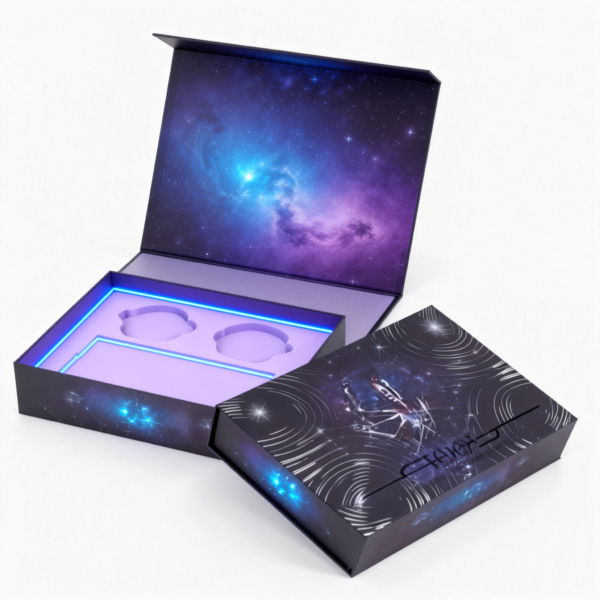 Flip Top Watch Box with Insert packaging illustration