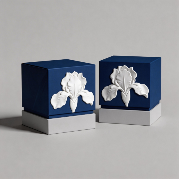 Embossed Perfume Box packaging illustration