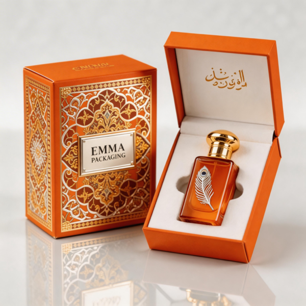Embossing Perfume Box packaging illustration