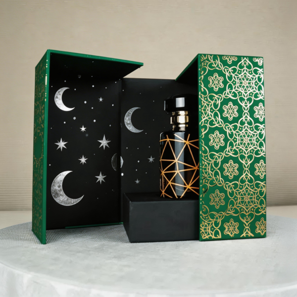 Gold Foil Perfume Box packaging illustration