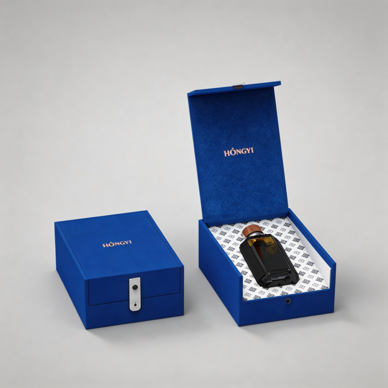 hardcover book style perfume packaging