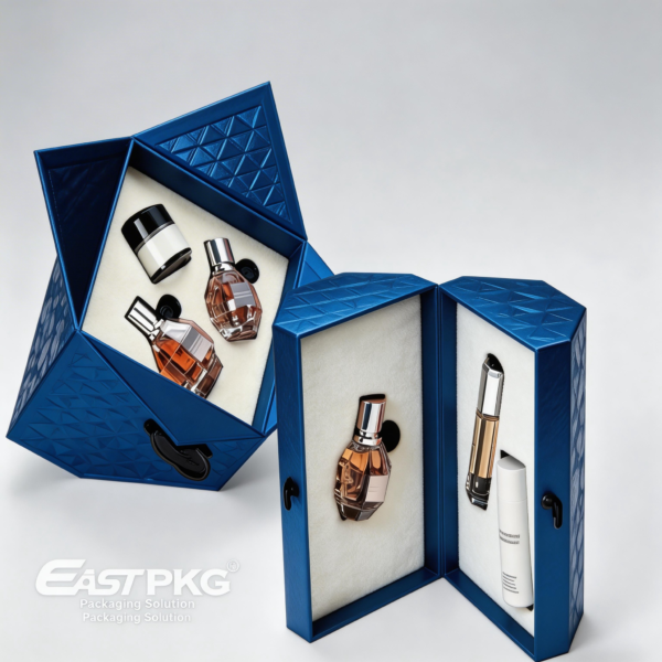 Hexagonal Perfume Box packaging illustration